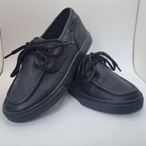 Kid's NAUTICA Black Leather Shoes